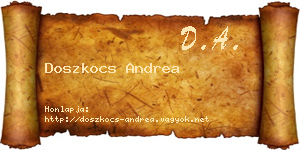 Doszkocs Andrea névjegykártya