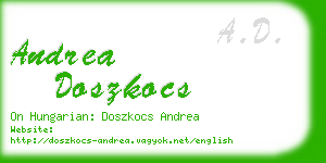 andrea doszkocs business card